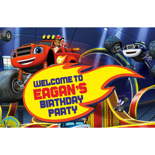Blaze & Monster Truck Theme Welcome Board