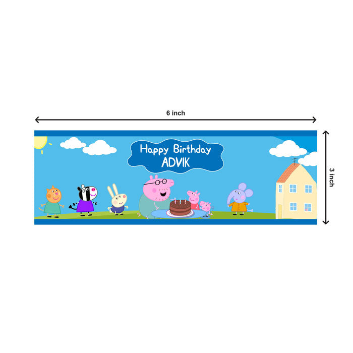 Peppa Pig Boy Theme Water Bottle Sticker
