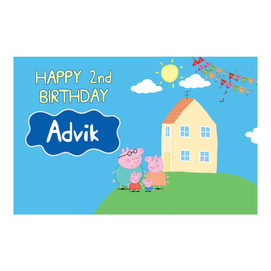 Peppa Pig Boy Theme Customized Backdrop