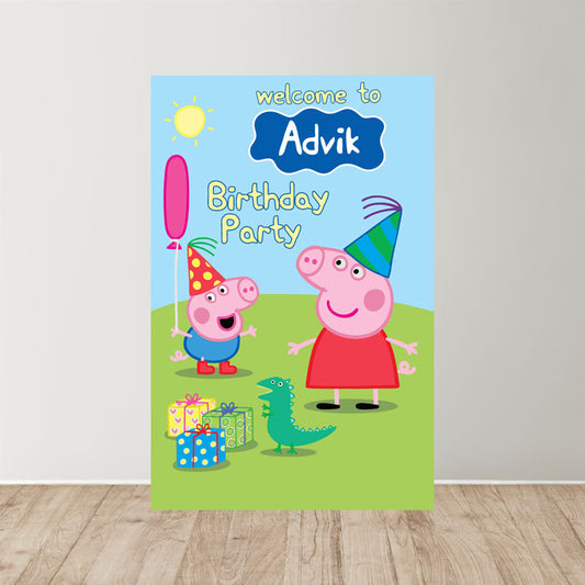 Peppa Pig Boy Theme Welcome Board