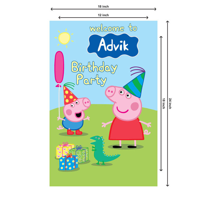Peppa Pig Boy Theme Welcome Board