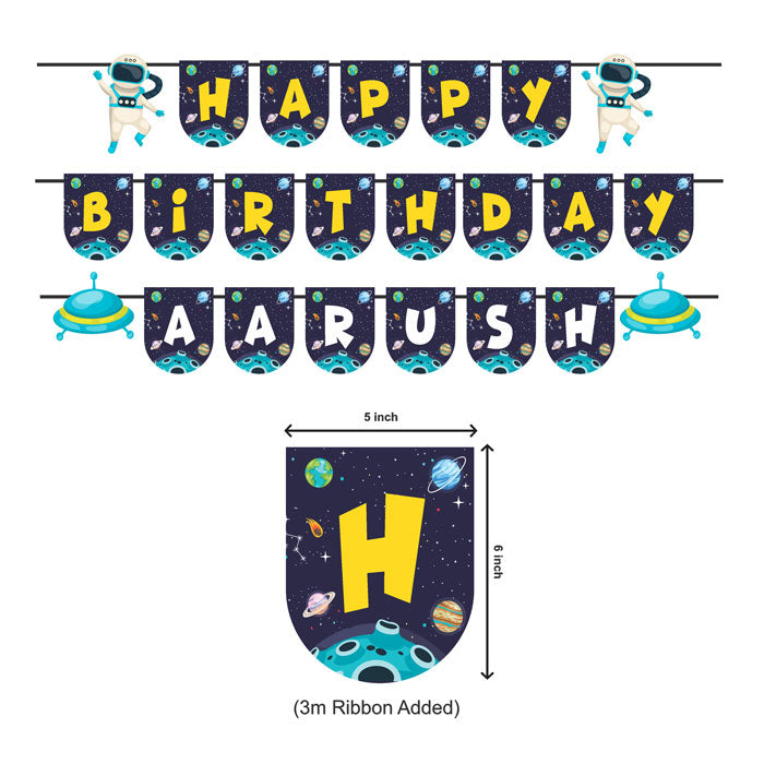 Space Theme Personalized Bunting
