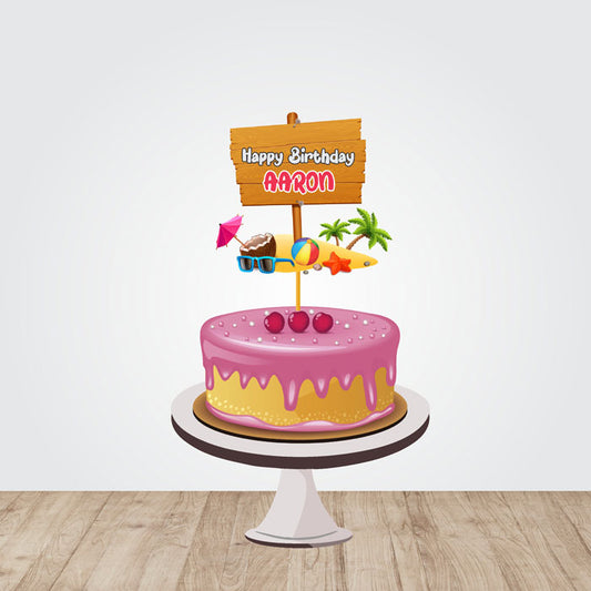 Summer Theme Personalized Caketopper
