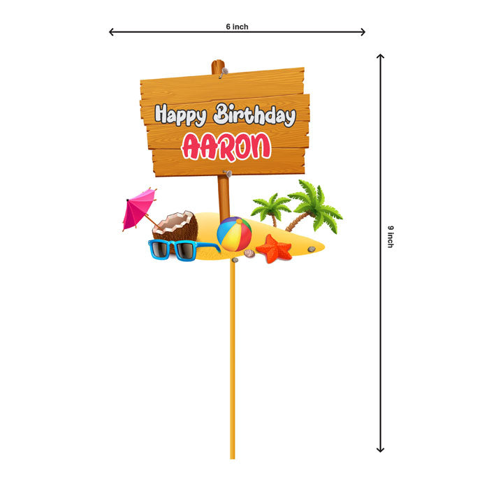 Summer Theme Personalized Caketopper