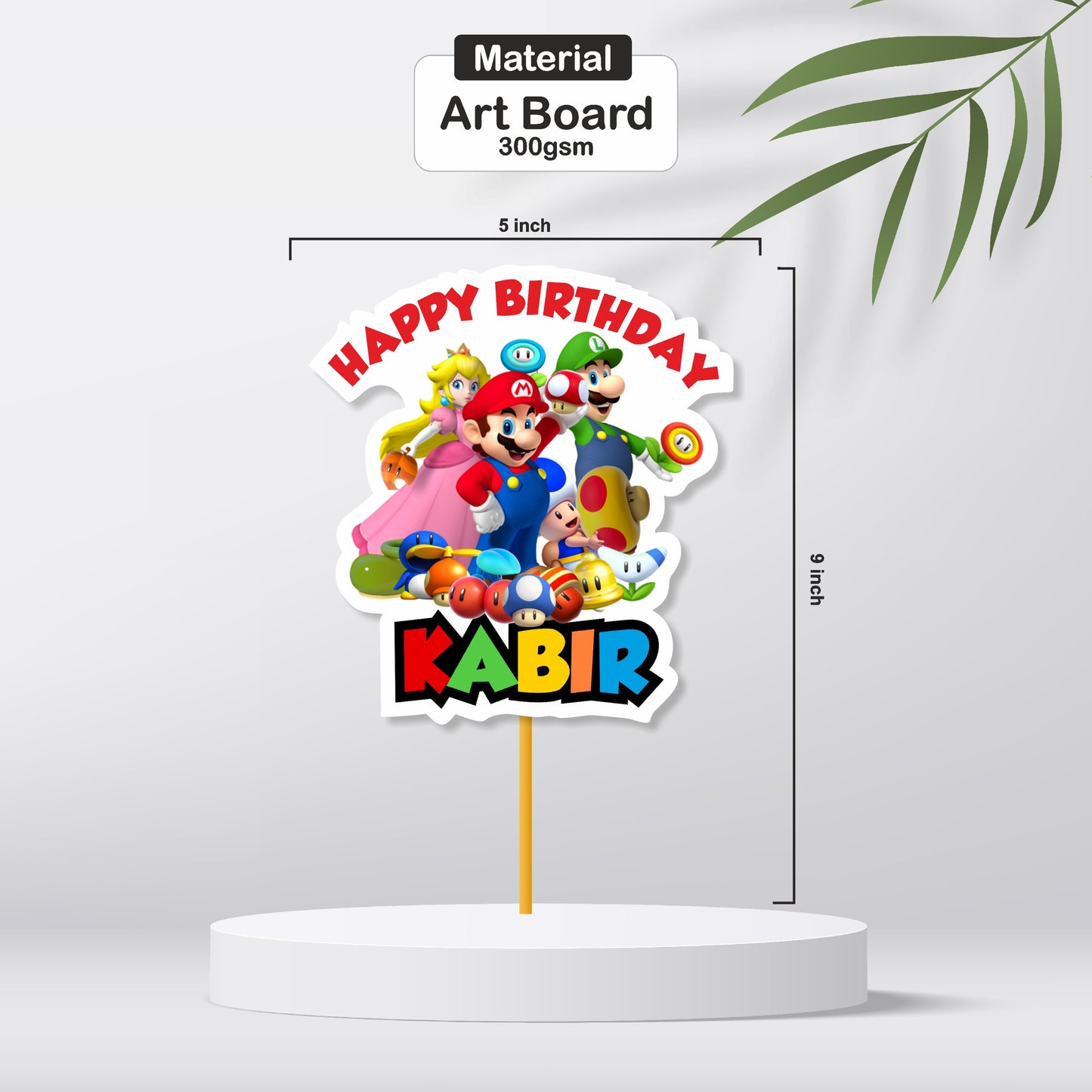 Super Mario Birthday Theme Customized Caketopper