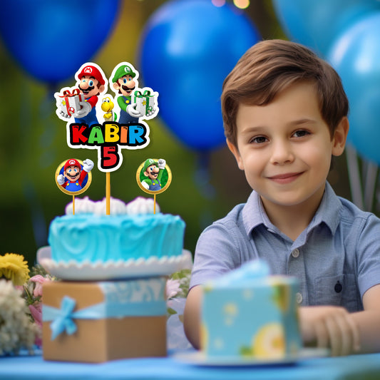 Super Mario Birthday Theme Caketopper