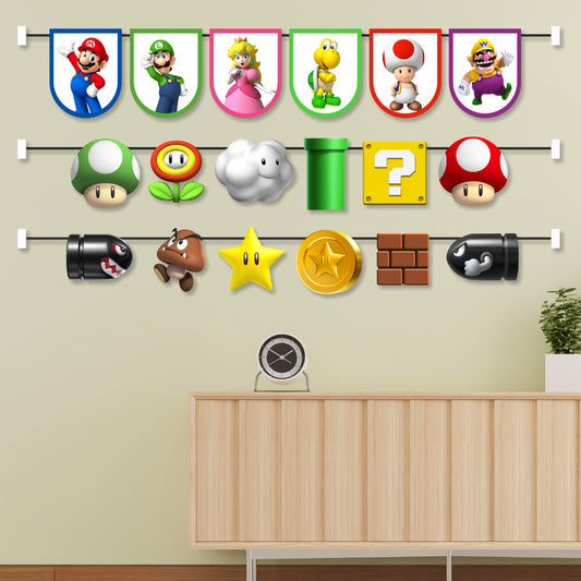 Super Mario Birthday Theme Character Bunting