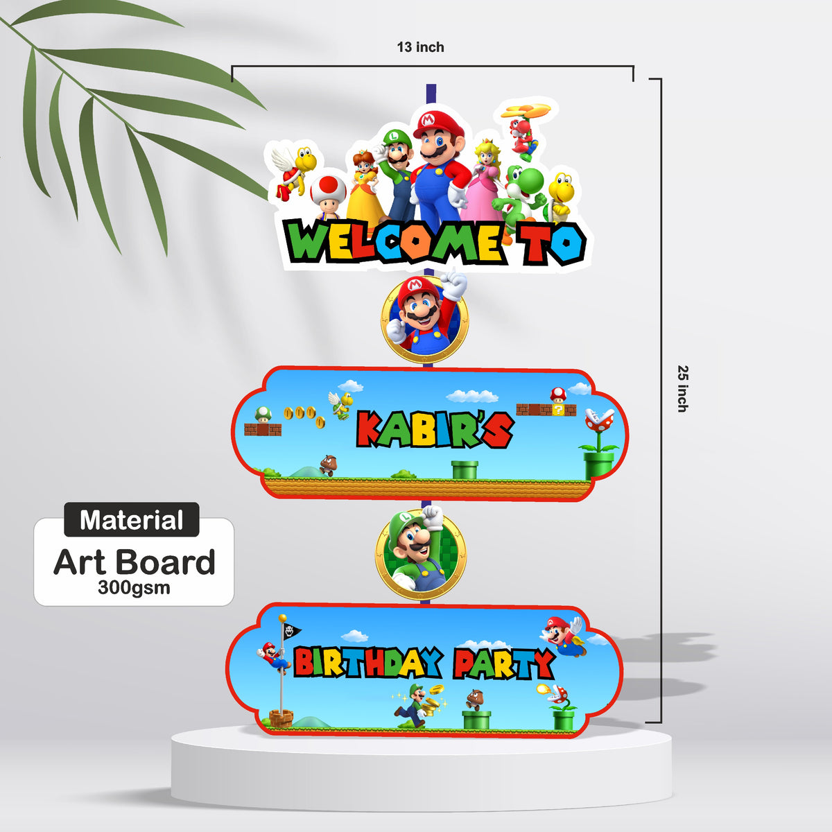 Super Mario Birthday Theme Door Poster