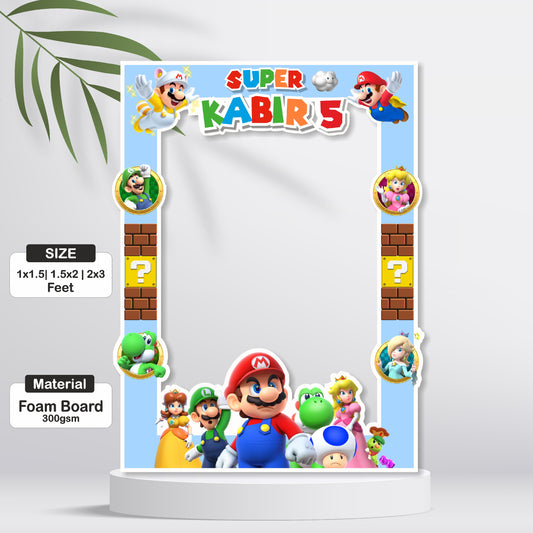 Super Mario Birthday Theme Customized Photobooth