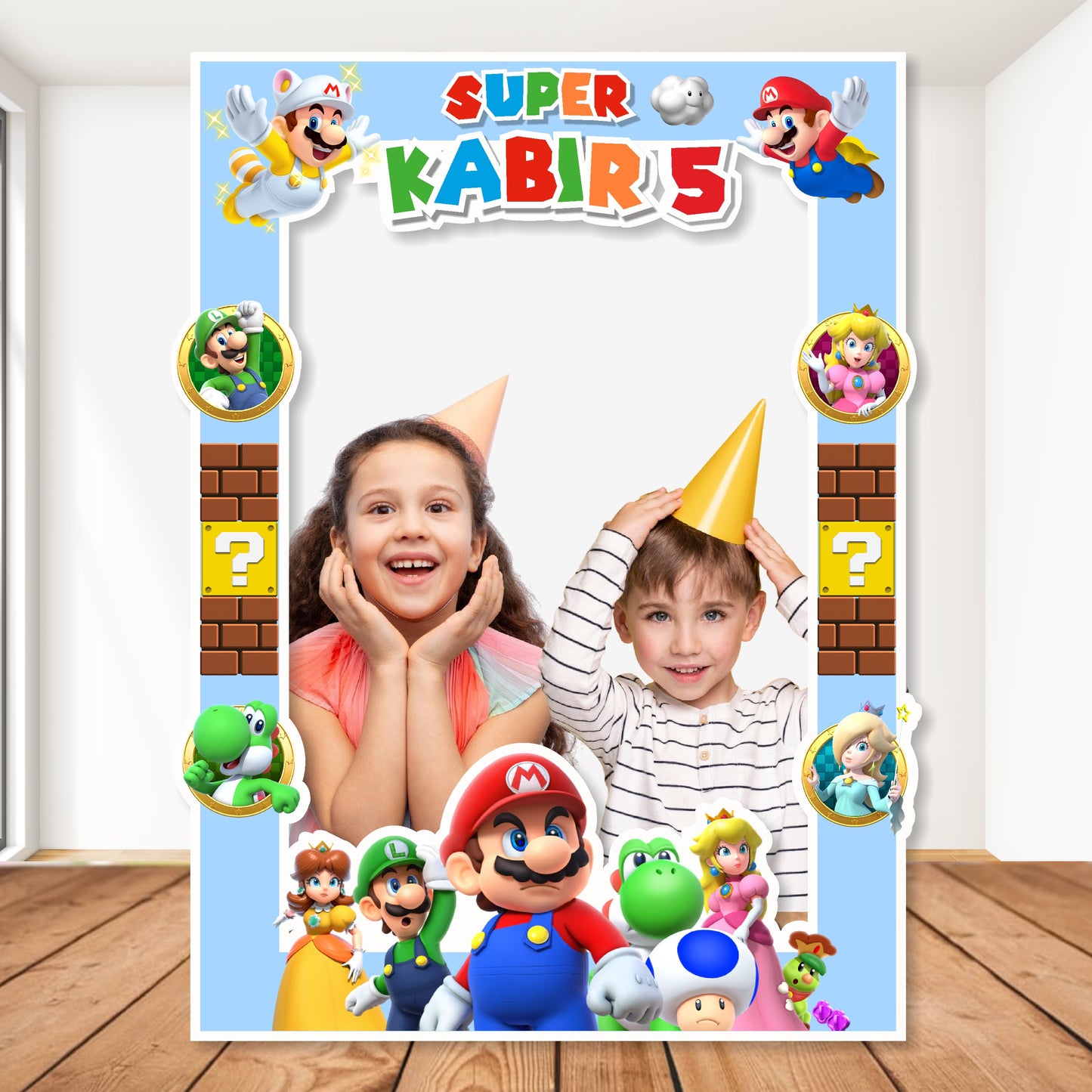 Super Mario Birthday Theme Customized Photobooth