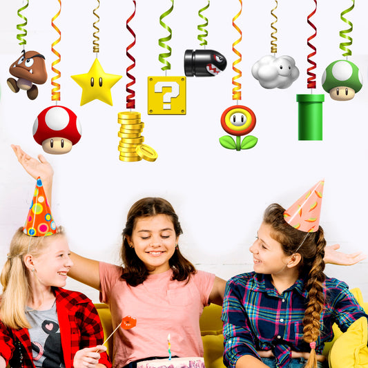 Super Mario Birthday Theme Classic Swirls