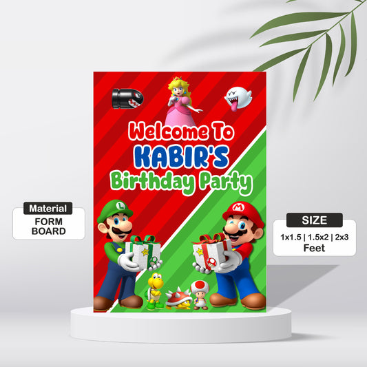 Super Mario Theme Personalized Welcome Board