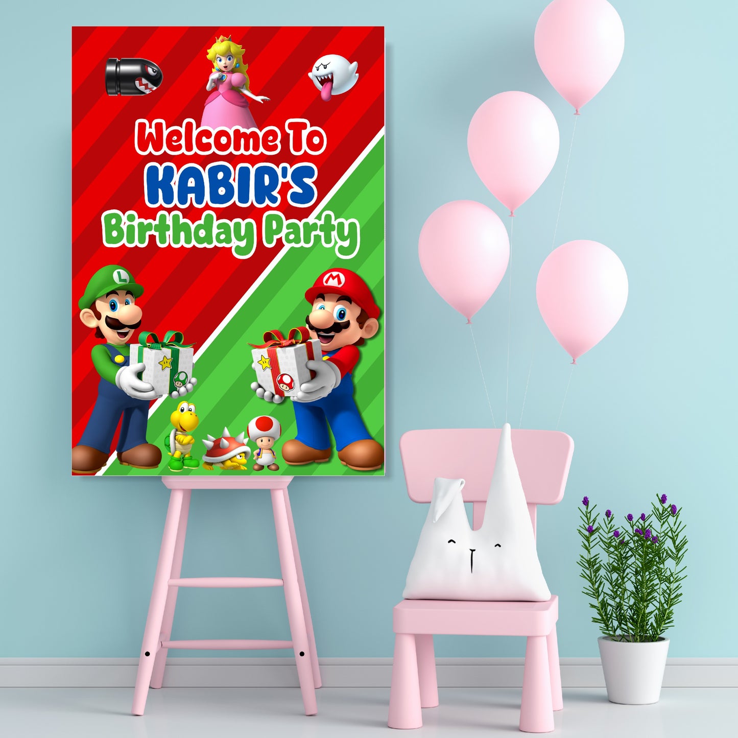 Super Mario Theme Personalized Welcome Board