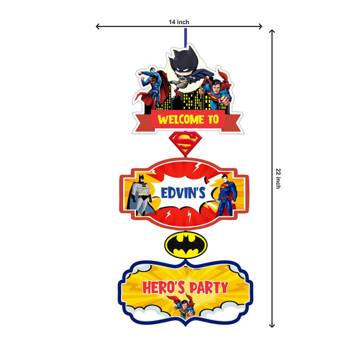 Super Heros Boy Theme Personalized Door Poster