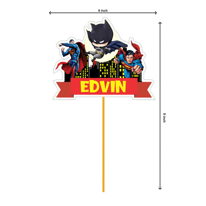 Super Heros Boy Theme Personalized Caketopper