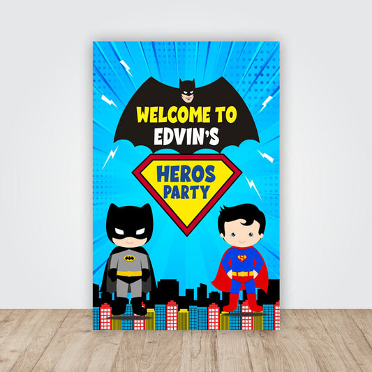 Super Heros Boy Theme Welcome Board