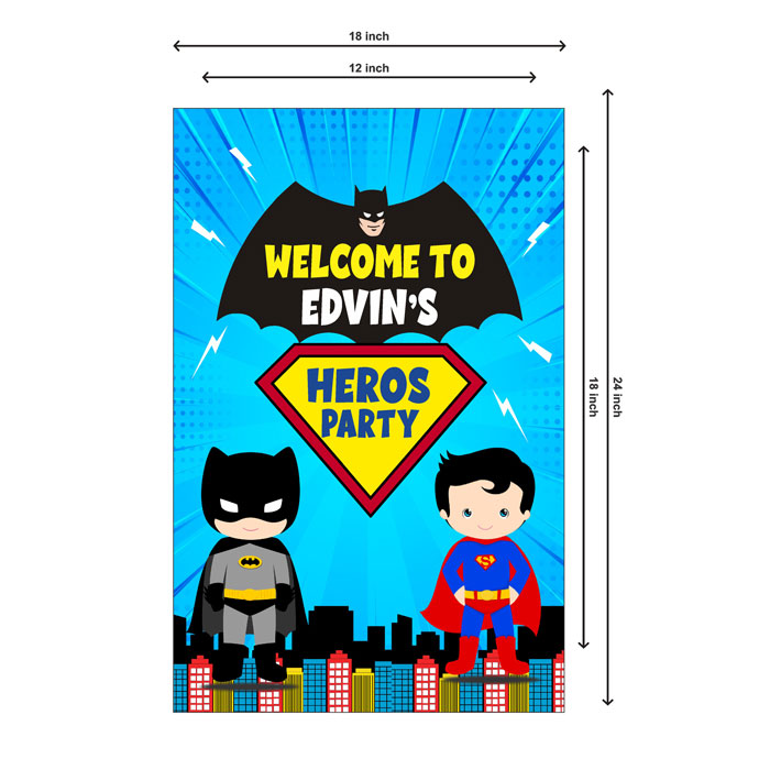 Super Heros Boy Theme Welcome Board