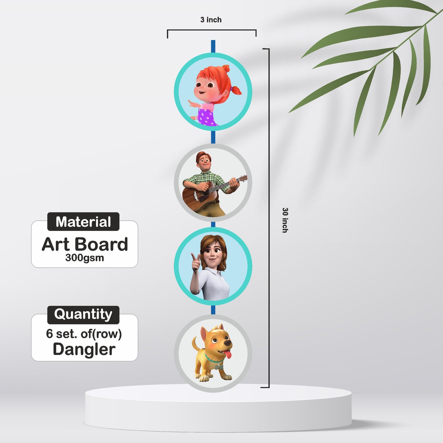 Cocomelon Theme Round Danglers