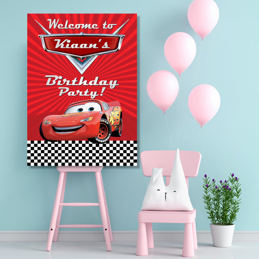 McQeen Car Theme Welcome Board