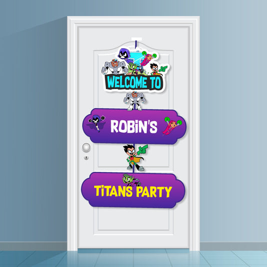Teen Titans Theme Personalized Door Poster