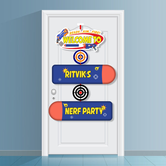 Nerf Gun Theme Personalized Door Poster