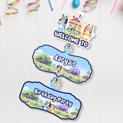 Bluey Birthday Door Poster, Name & Age — product image 1