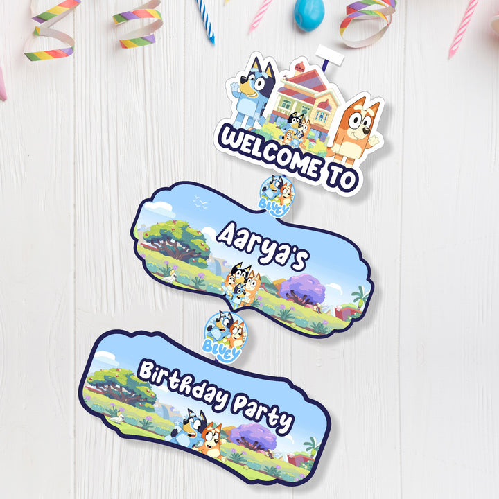 Bluey Birthday Door Poster, Name & Age — product image 1