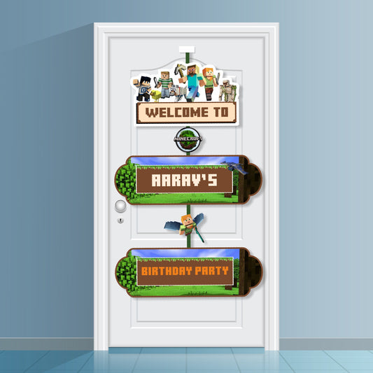 Minecraft Theme Door Poster