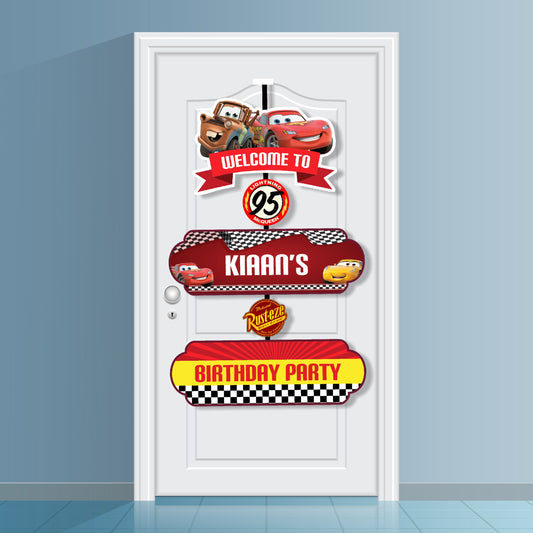 McQeen Car Theme Personalized Door Poster