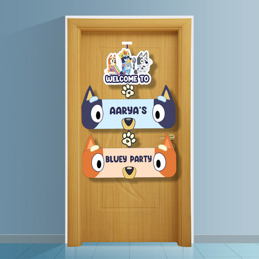 Bluey Theme Personalized Door Poster