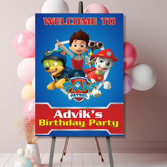 Paw Patrol Theme Welcome Board