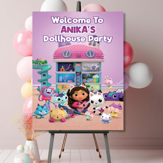 Gabby’s Dollhouse Theme Welcome Board