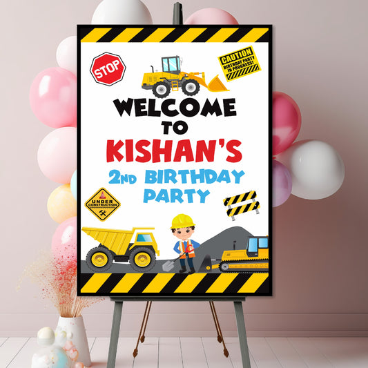 Construction Theme Welcome Board