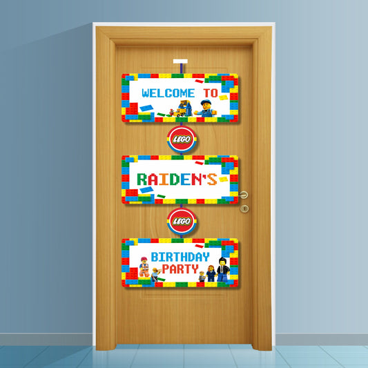 Lego Theme Personalized Door Poster
