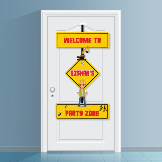 Construction Theme Personalized Door Poster