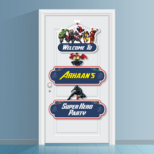 Avengers Theme Personalized Door Poster