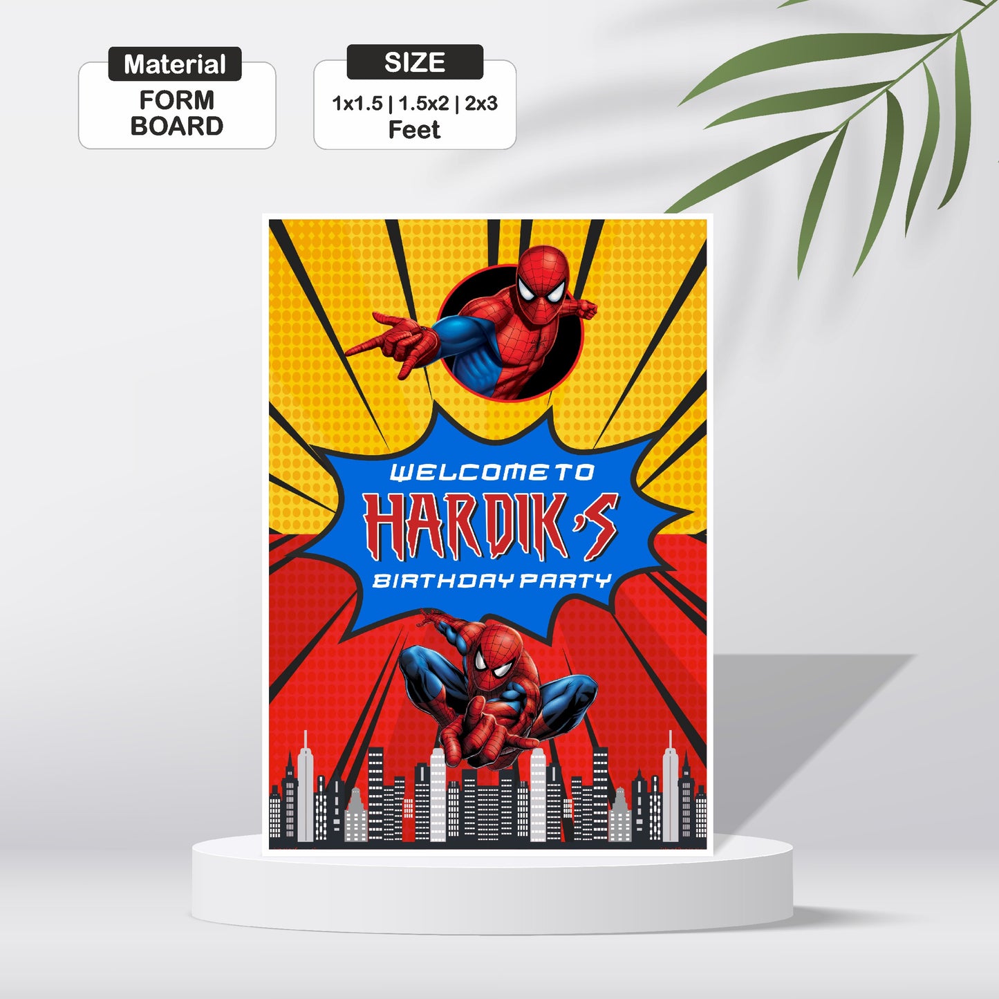 Spiderman Theme Customized Welcome Board