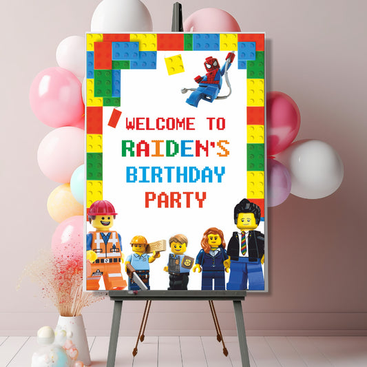 Lego Theme Personalized Welcome Board