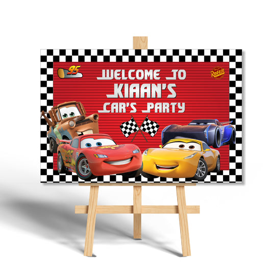 McQeen Car Theme Personalized Welcome Board