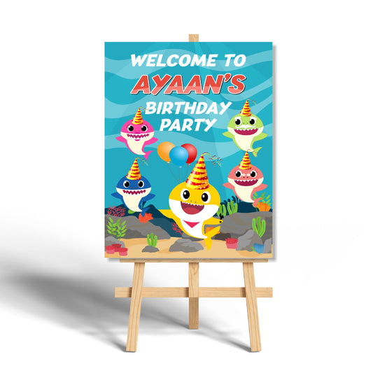 Baby Shark Theme Personalized Welcome Board