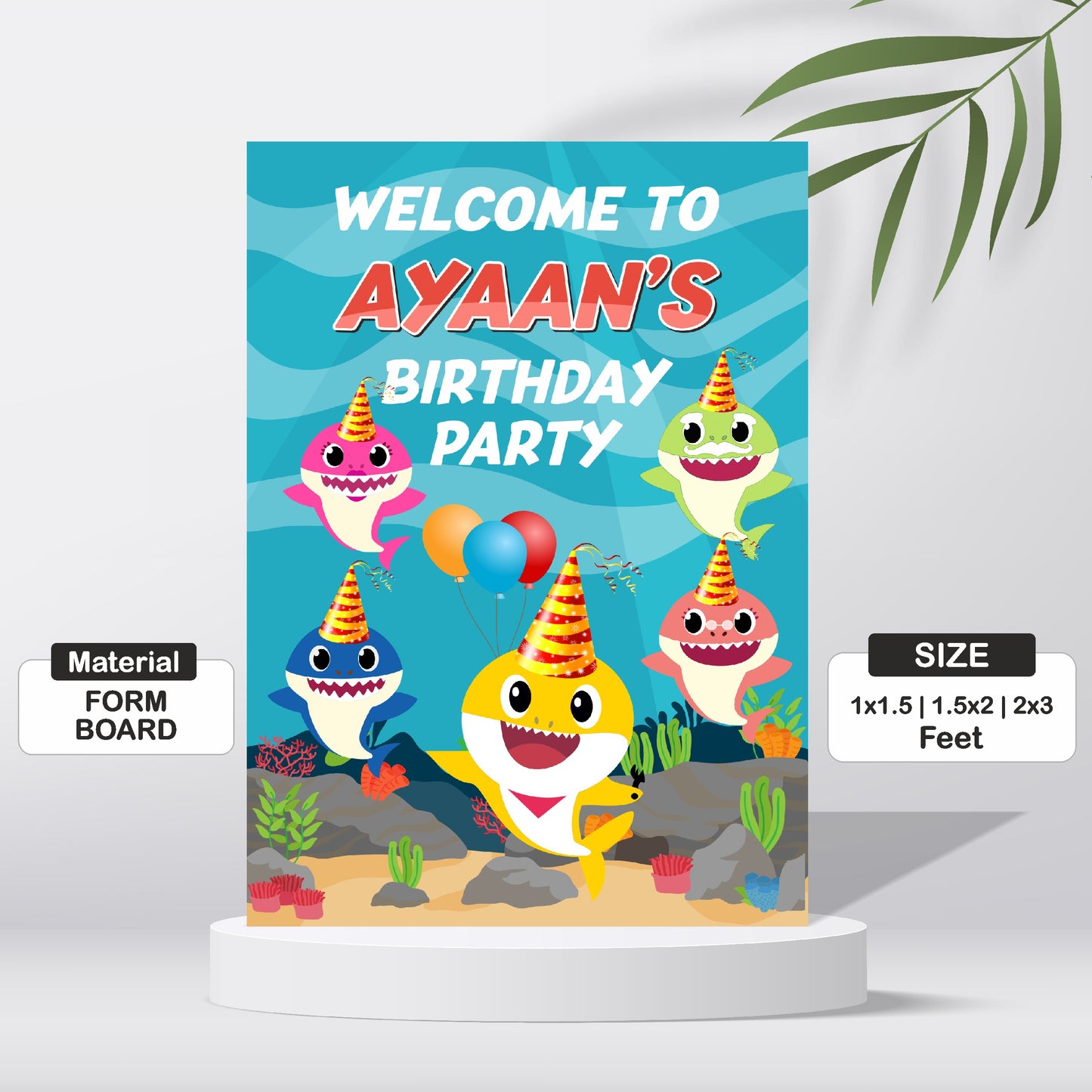 Baby Shark Theme Personalized Welcome Board