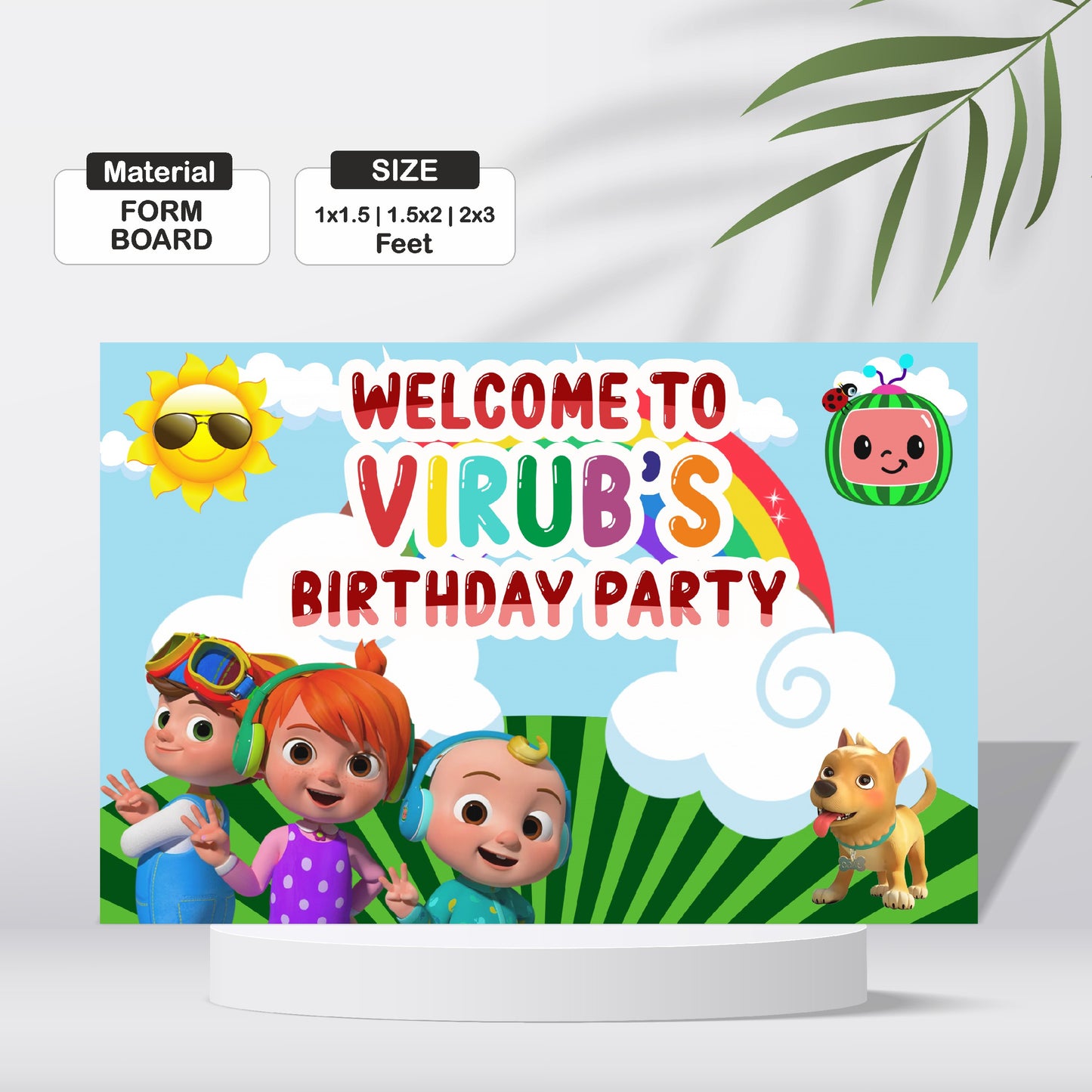 Cocomelon Theme Personalized Welcome Board