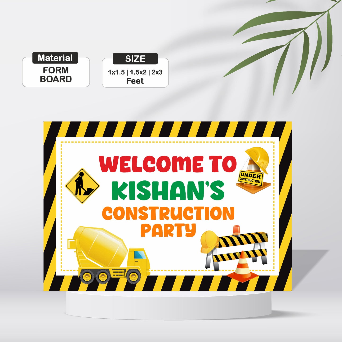 Construction Theme Customized Welcome Board