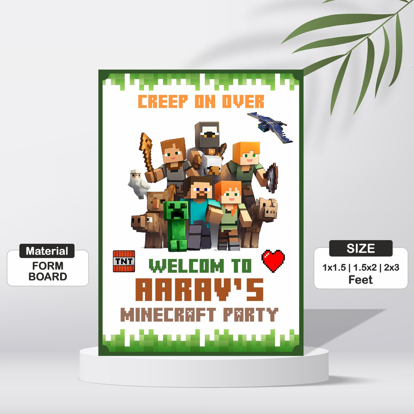 Minecraft Theme Personalized Welcome Board