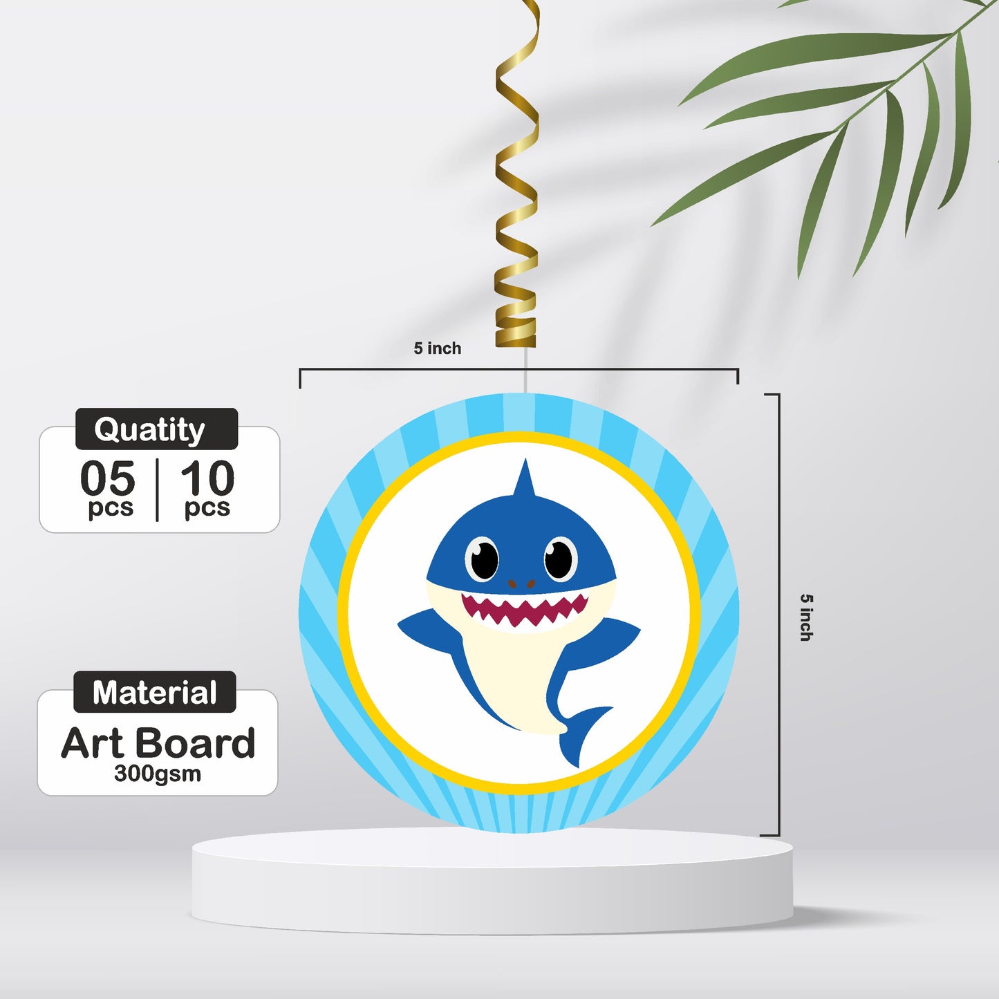 Baby Shark Theme Round Swirls