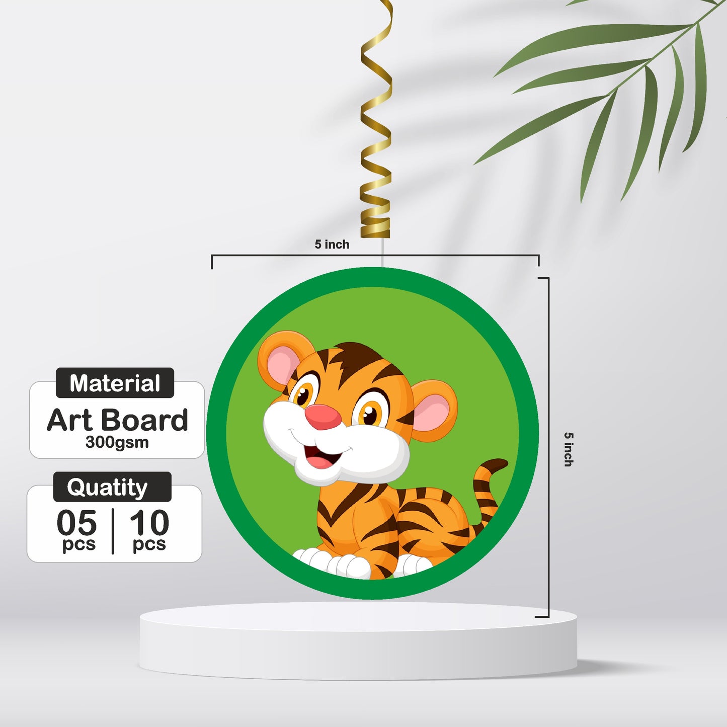 Jungle Theme Round Swirls