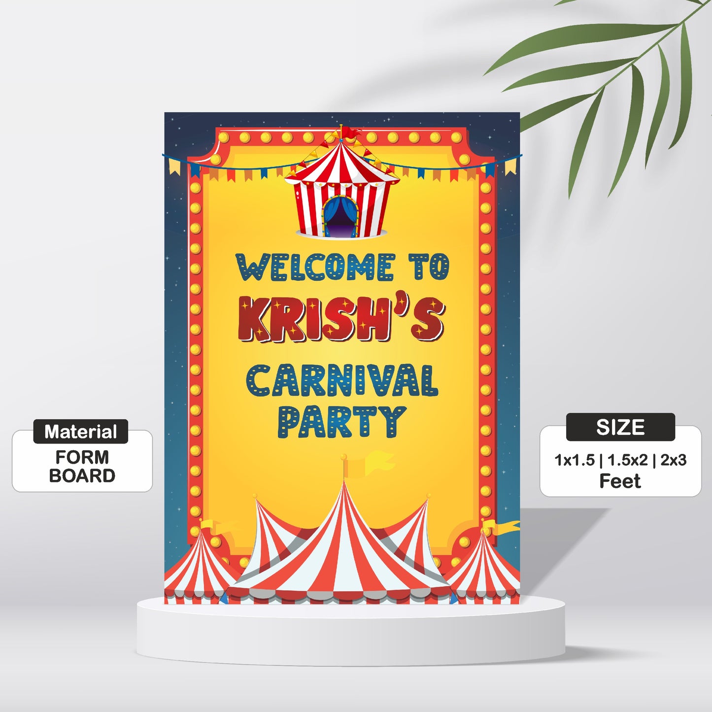 Carnival Theme Customized Welcome Board