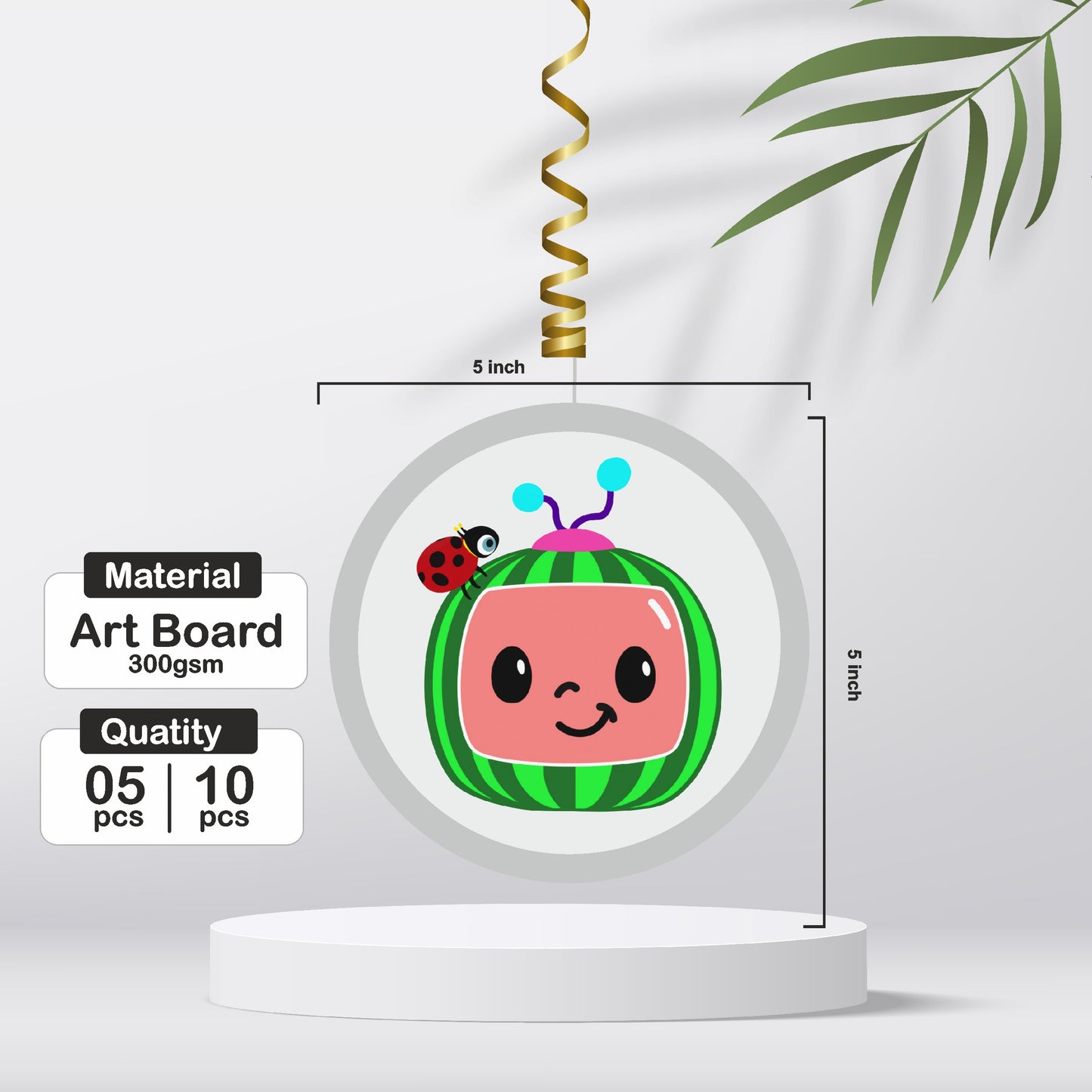 Cocomelon Theme Round Swirls