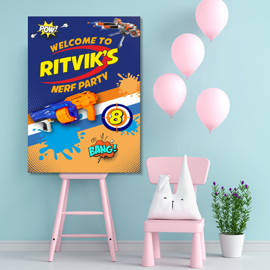 Nerf Gun Theme Welcome Board
