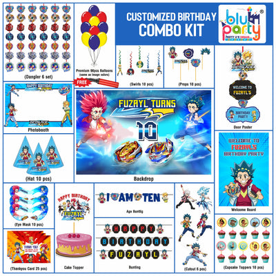 Beyblade birthday theme personalized Elite combo kit for kids